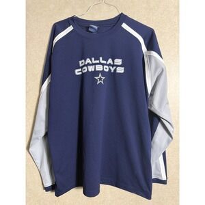 Dallas Cowboys Long Sleeve Shirt Men's XL Navy Blue Gray White NFL Fan Apparel
